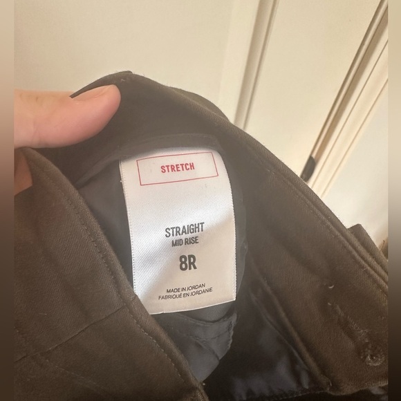 Women’s Express Olive Green Stretch Straight Leg Dress Pant Size 8R Business - Picture 3 of 7